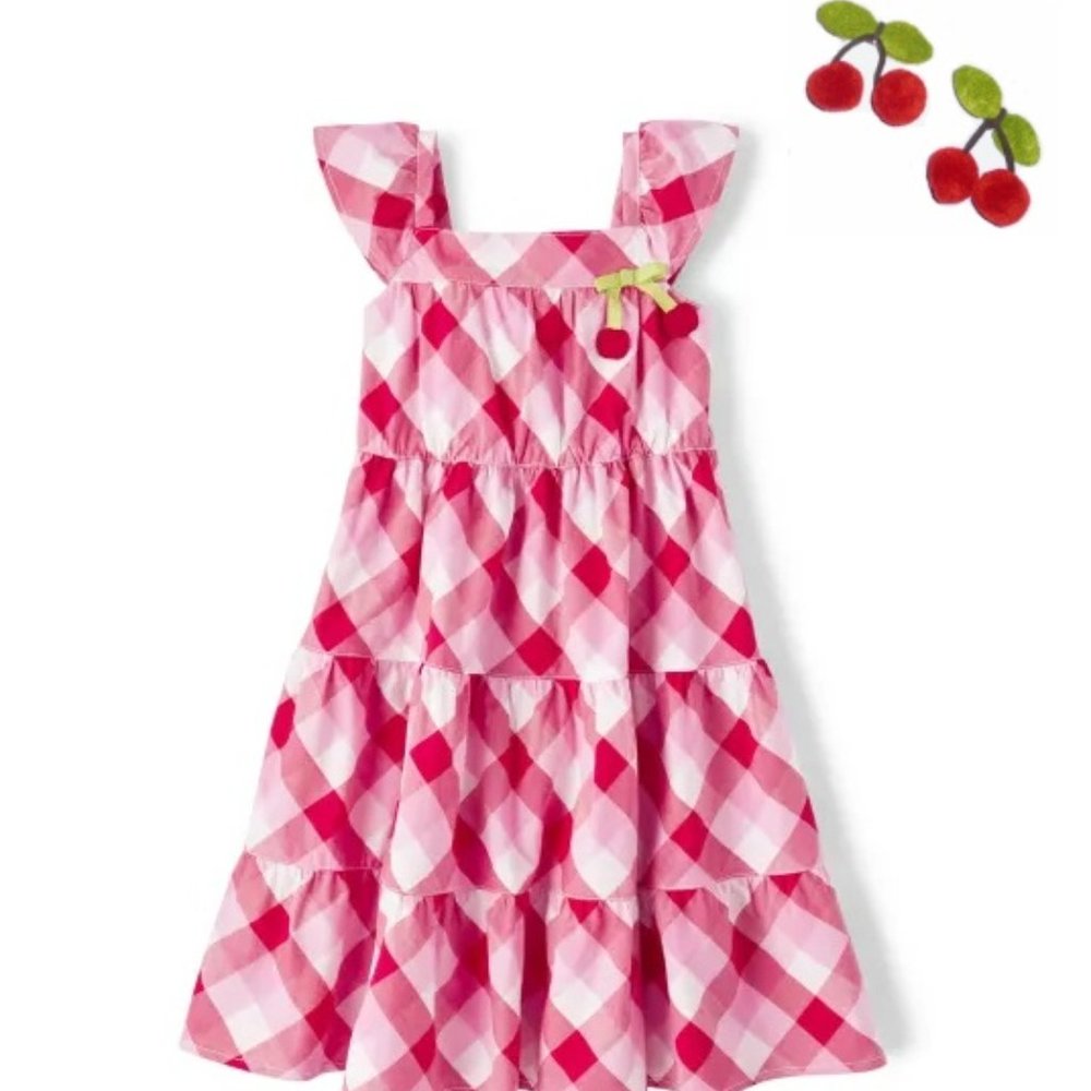 Gymboree Cherry Red White Check Dress   3T  NEW